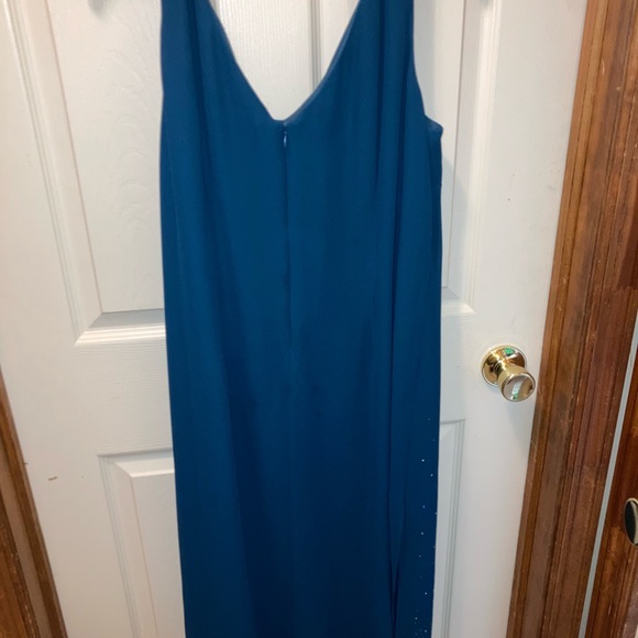 Ursula of Switzerland teal chiffon sparkles layered dress - Picture 6 of 11